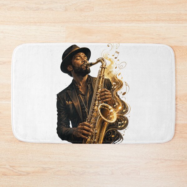 Item preview, Soulful Saxophonist – Golden Jazz Music Art designed and sold by MarekoraStudio.