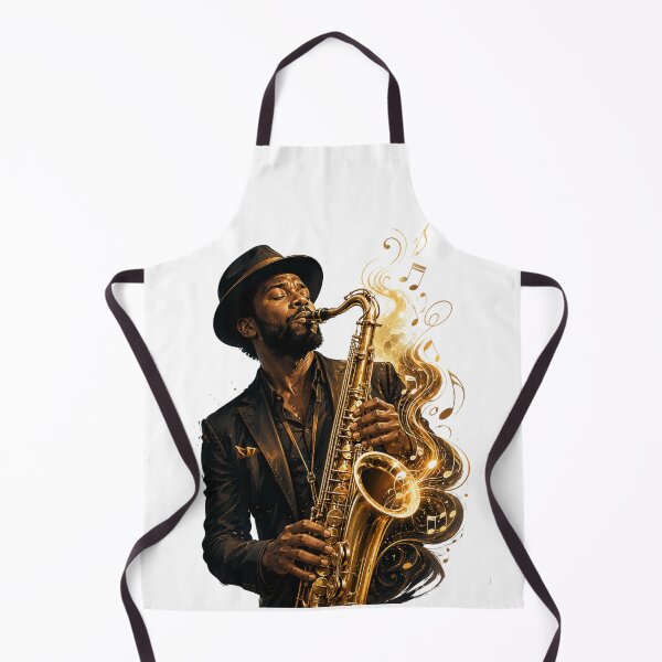 Item preview, Soulful Saxophonist – Golden Jazz Music Art designed and sold by MarekoraStudio.