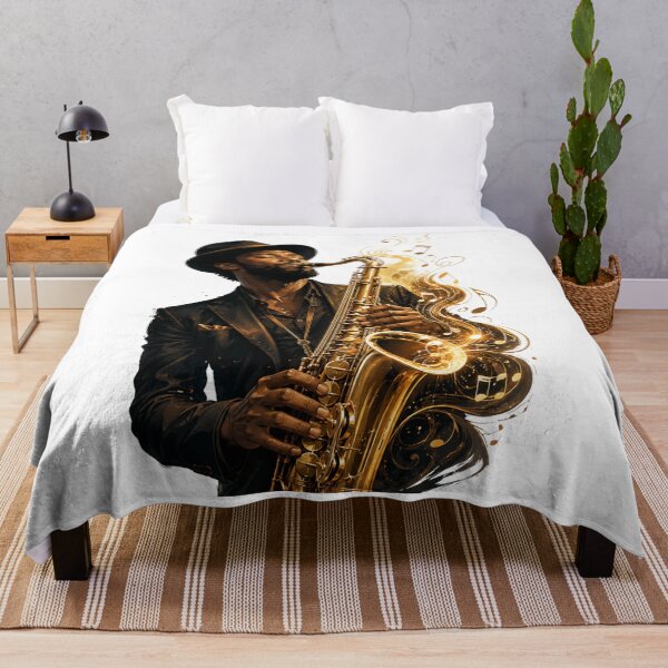 Item preview, Soulful Saxophonist – Golden Jazz Music Art designed and sold by MarekoraStudio.