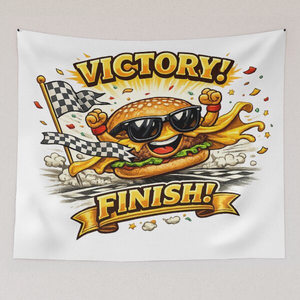 Item preview, Victory Finish Racing Burger Funny Champion Food Graphic designed and sold by irfanshikh.