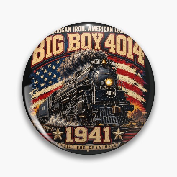 Item preview, Vintage Big Boy 4014 Steam Locomotive American Flag designed and sold by Vermanartist.