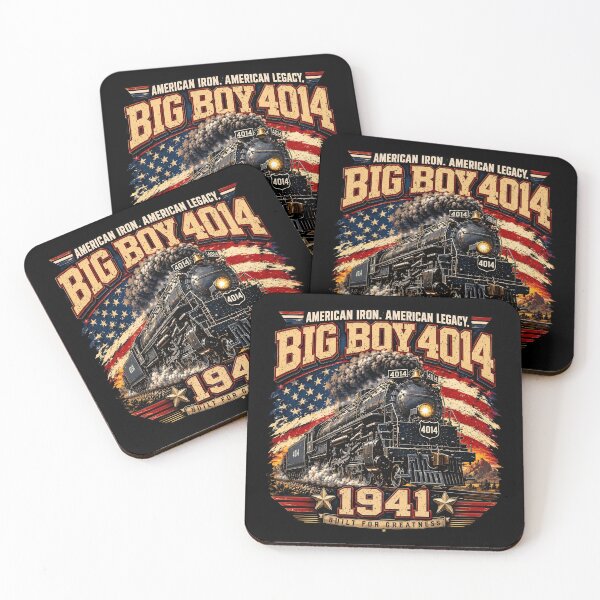 Item preview, Vintage Big Boy 4014 Steam Locomotive American Flag designed and sold by Vermanartist.