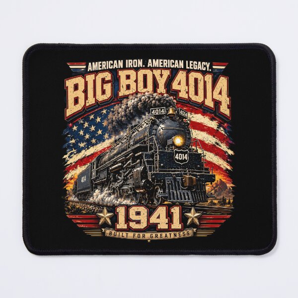 Item preview, Vintage Big Boy 4014 Steam Locomotive American Flag designed and sold by Vermanartist.