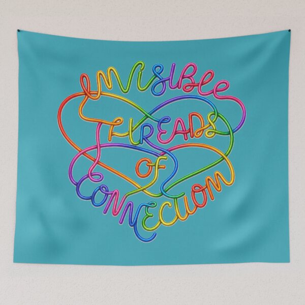 Item preview, Invisible Threads of Connection – Rainbow Typography Art designed and sold by puzzell.