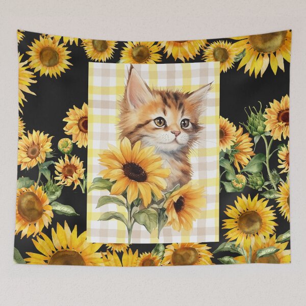 Item preview, Sunflowers and Kittens designed and sold by MountainRoisin.