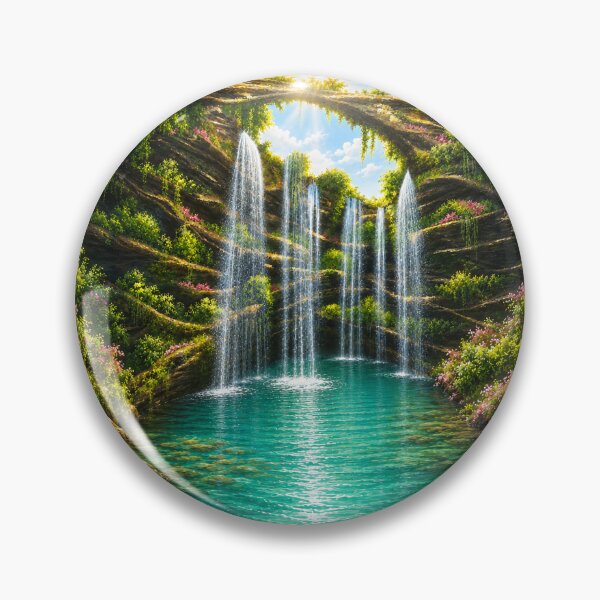 Item preview, Enchanted Sunlit Waterfall Grotto designed and sold by ArtByIness.