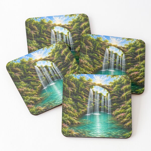 Item preview, Enchanted Sunlit Waterfall Grotto designed and sold by ArtByIness.
