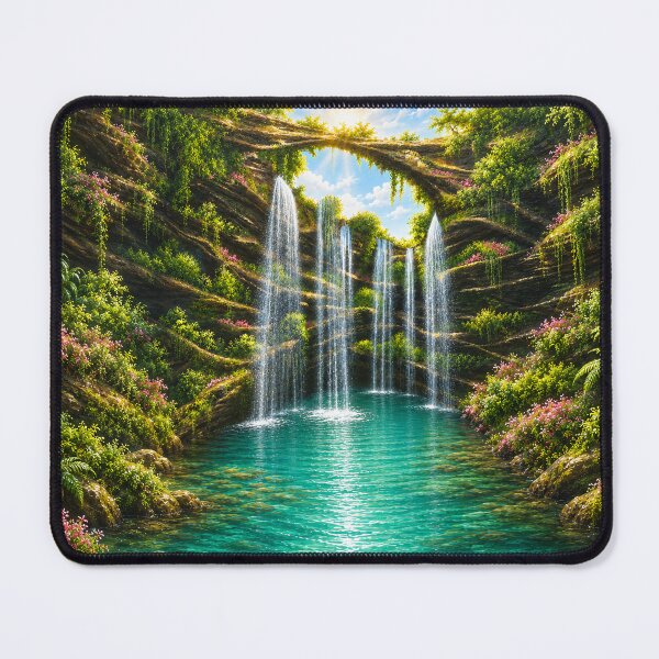 Item preview, Enchanted Sunlit Waterfall Grotto designed and sold by ArtByIness.