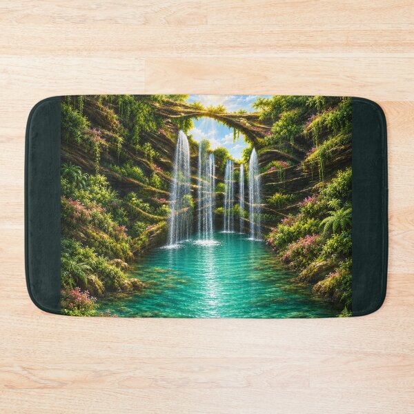 Item preview, Enchanted Sunlit Waterfall Grotto designed and sold by ArtByIness.