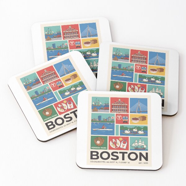 Item preview, Boston Massachusetts City Icons Travel Collage designed and sold by FrankOliver.