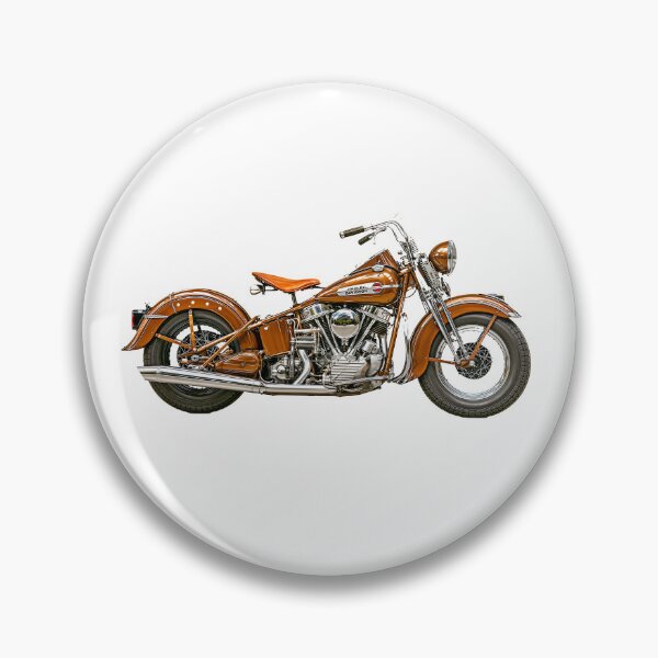 Item preview, Brown Vintage Harley Davidson Bobber Motorcycle | Classic Panhead Custom Art   designed and sold by NefariousNerds.