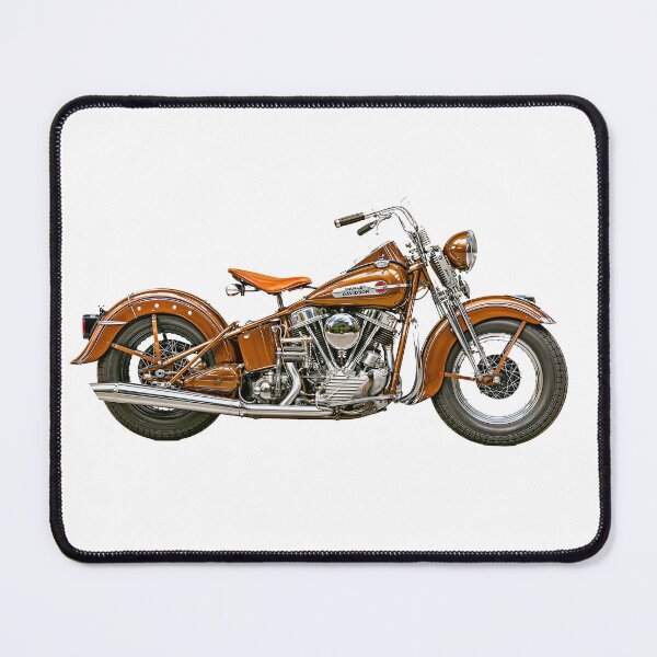 Item preview, Brown Vintage Harley Davidson Bobber Motorcycle | Classic Panhead Custom Art designed and sold by UpperClassThreads.