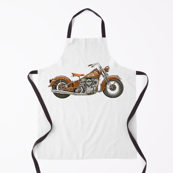 Item preview, Brown Vintage Harley Davidson Bobber Motorcycle | Classic Panhead Custom Art designed and sold by UpperClassThreads.