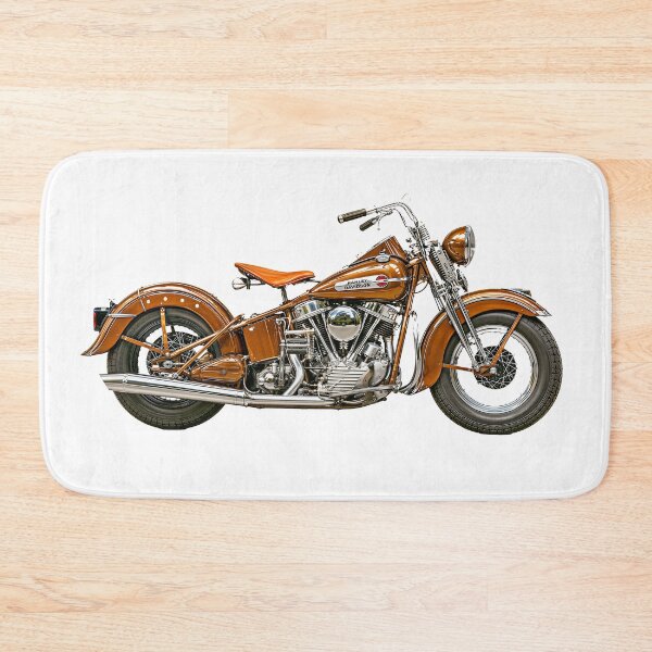 Item preview, Brown Vintage Harley Davidson Bobber Motorcycle | Classic Panhead Custom Art   designed and sold by UpperClassThreads.