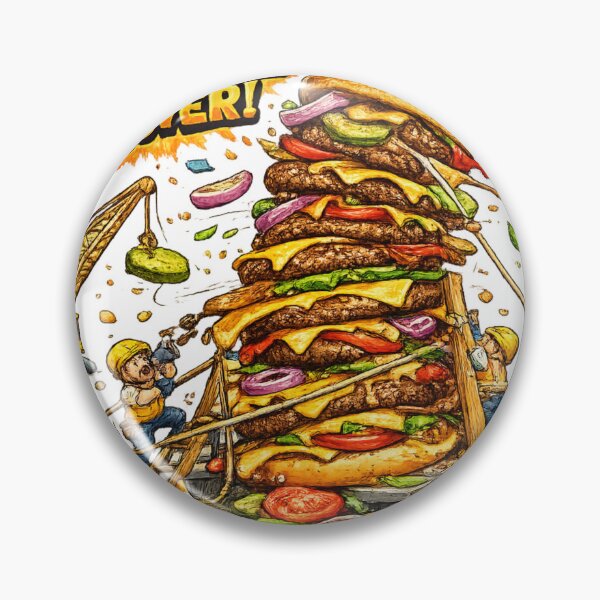 Item preview, Burger Tower Giant Cheeseburger Construction Funny Graphic designed and sold by irfanshikh.