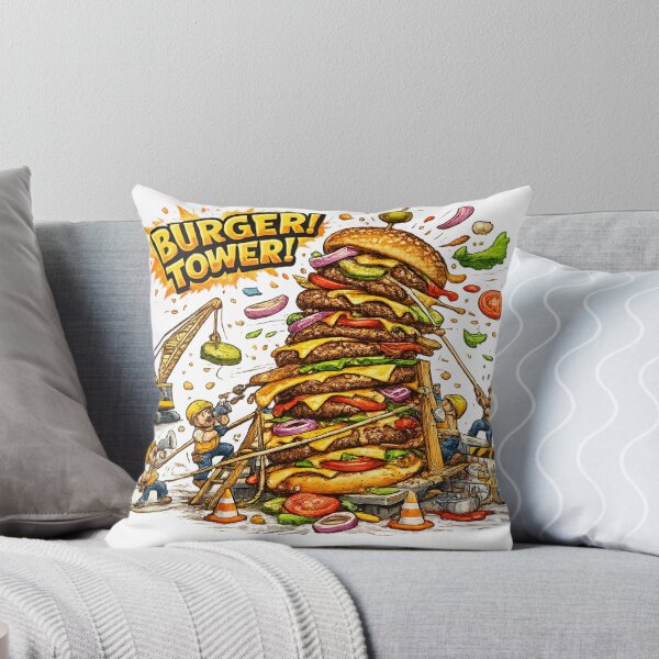 Item preview, Burger Tower Giant Cheeseburger Construction Funny Graphic designed and sold by irfanshikh.
