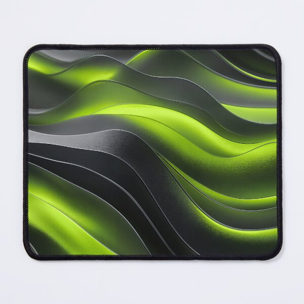 Item preview, Futuristic Cyberpunk Neon Green and Dark Metallic Waves designed and sold by Aimaniia666.