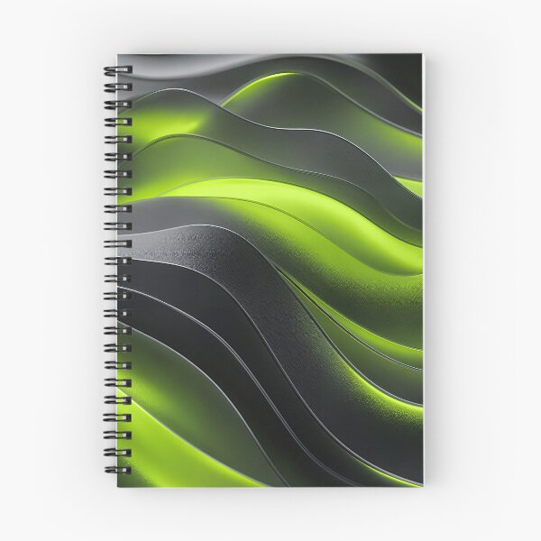 Item preview, Futuristic Cyberpunk Neon Green and Dark Metallic Waves designed and sold by Aimaniia666.