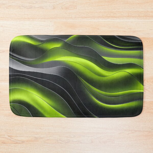 Item preview, Futuristic Cyberpunk Neon Green and Dark Metallic Waves designed and sold by Aimaniia666.