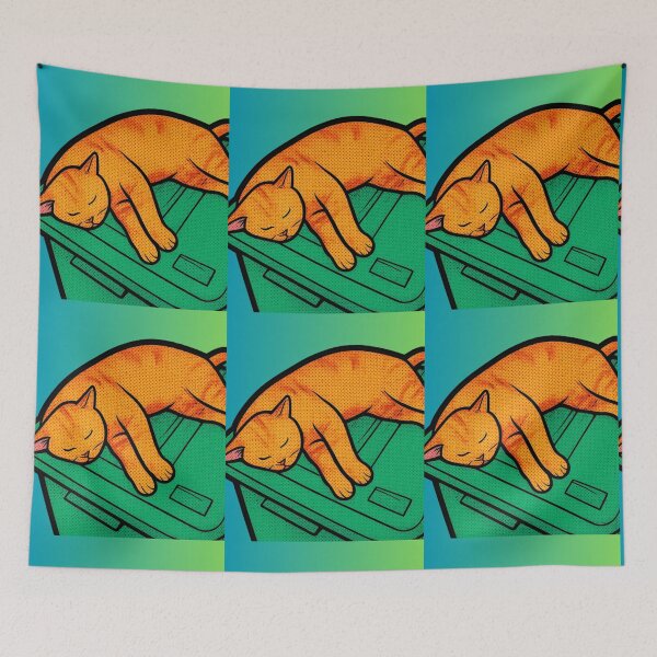 Item preview, Retro Orange Cat Pop Art designed and sold by UltarOutfit.