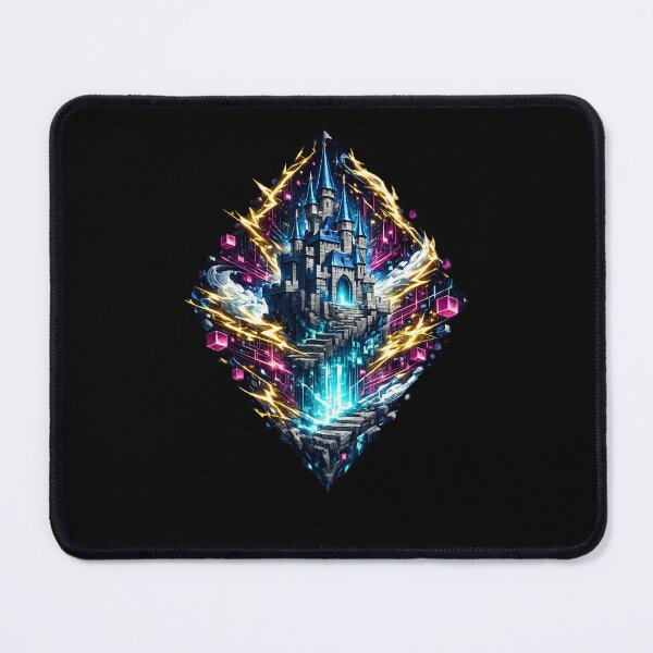 Item preview, Cyberpunk Fantasy Castle Neon Storm Illustration designed and sold by ArtoryWorks.
