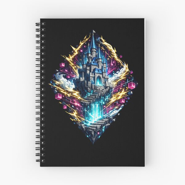 Item preview, Cyberpunk Fantasy Castle Neon Storm Illustration designed and sold by ArtoryWorks.