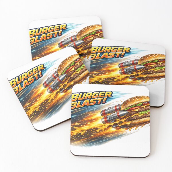 Item preview, Burger Blast Rocket Cheeseburger Action Vintage Graphic designed and sold by irfanshikh.