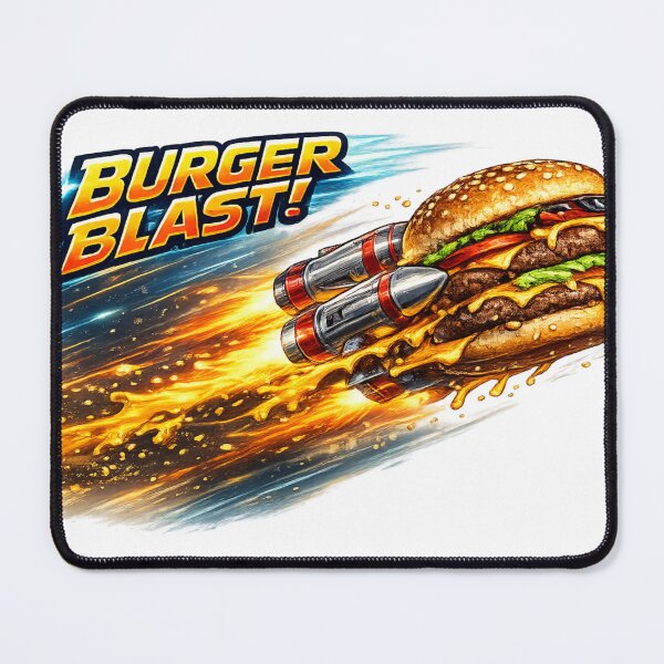 Item preview, Burger Blast Rocket Cheeseburger Action Vintage Graphic designed and sold by irfanshikh.
