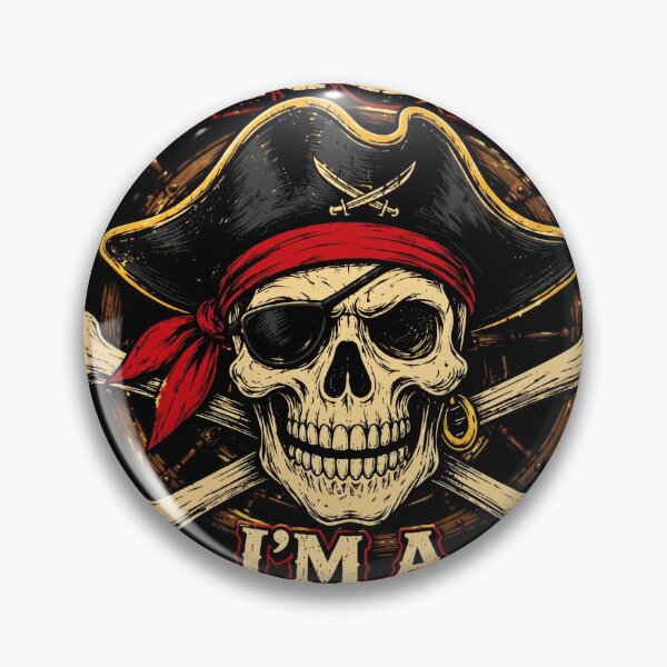 Item preview, Bruh I'm A Pirate Funny Vintage Skull Captain Meme designed and sold by Vermanartist.