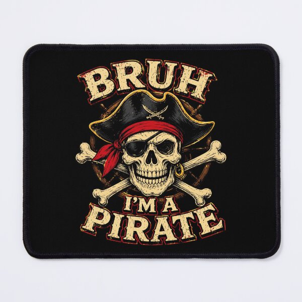 Item preview, Bruh I'm A Pirate Funny Vintage Skull Captain Meme designed and sold by Vermanartist.