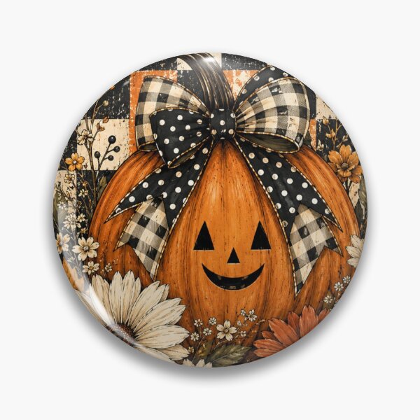 Item preview, Floral Fall Pumpkin, Fall Pumpkin, Retro Halloween, Vintage Autumn, Thanksgiving designed and sold by Sprinkle12345.