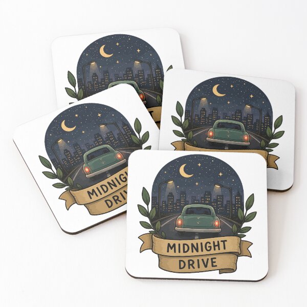Item preview, Midnight Drive Retro Car | Night City Road Trip Aesthetic designed and sold by RidaSalArt.