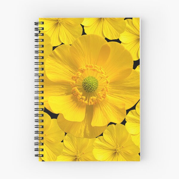 Item preview, Vibrant Yellow Floral Mandala – Golden Autumn Bloom on Black Pattern designed and sold by Jyoti-Quotes.