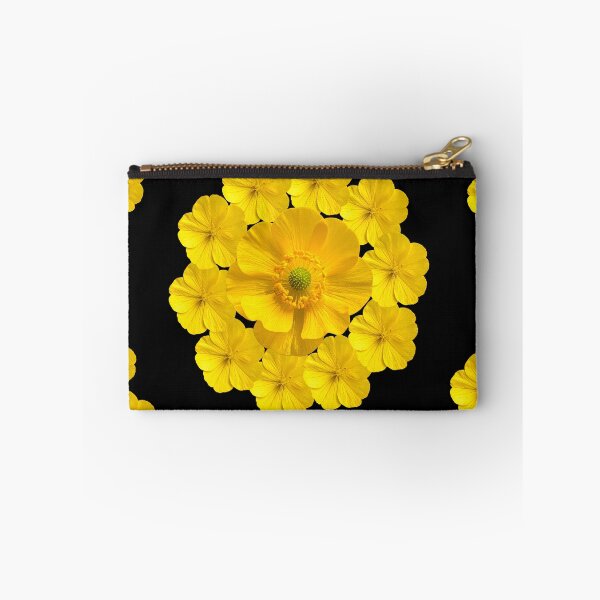Item preview, Vibrant Yellow Floral Mandala – Golden Autumn Bloom on Black Pattern designed and sold by Jyoti-Quotes.