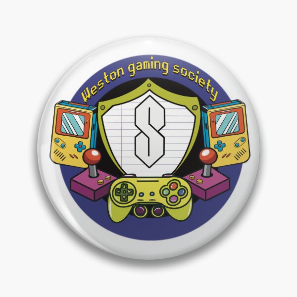Item preview, Retro Gaming Community Emblem - Weston Gaming Society Graphic Art designed and sold by TAWN ILLUSTRATIONS.