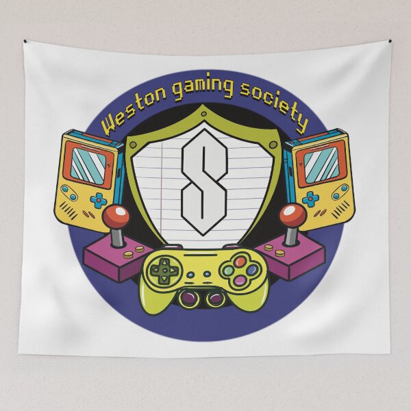 Item preview, Retro Gaming Community Emblem - Weston Gaming Society Graphic Art designed and sold by TAWN ILLUSTRATIONS.