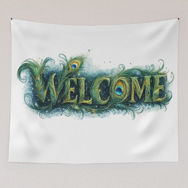 Item preview, Elegant peacock feather typography  designed and sold by urbanshop7.