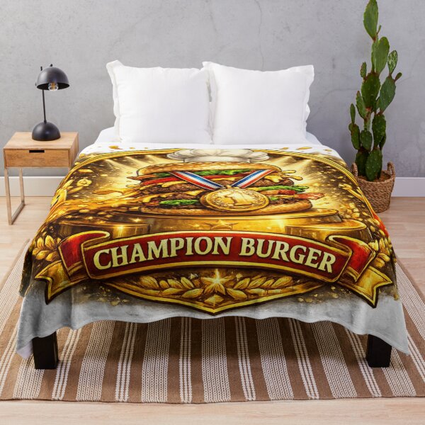 Item preview, Champion Burger Gold Medal Funny Cheeseburger Vintage T-Shirt & Sticker designed and sold by irfanshikh.