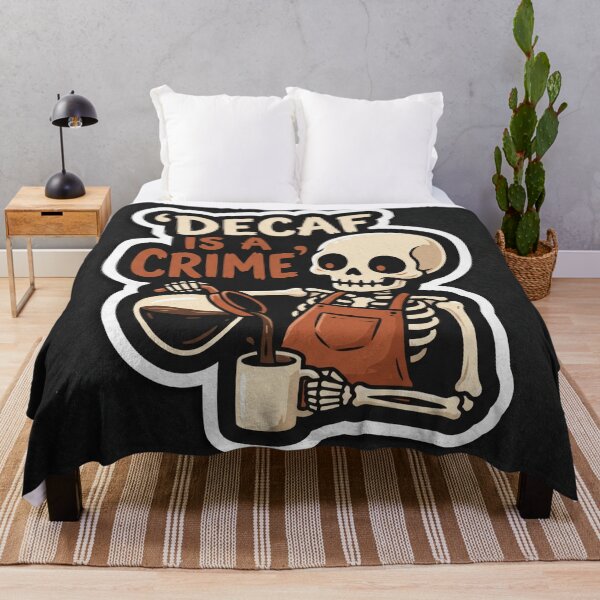 Item preview, Decaf Is A Crime Funny Skeleton Coffee designed and sold by Illustration Rk.