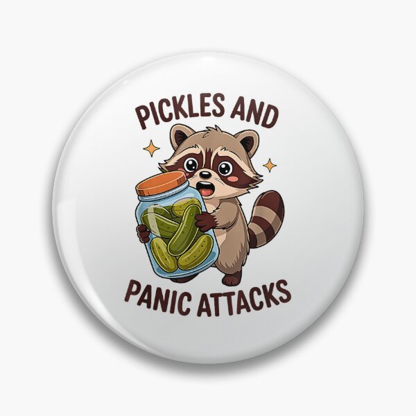 Item preview, Funny Raccoon Pickles and Panic Attacks Cute Pickle Lover Humor designed and sold by Rahamkshop.