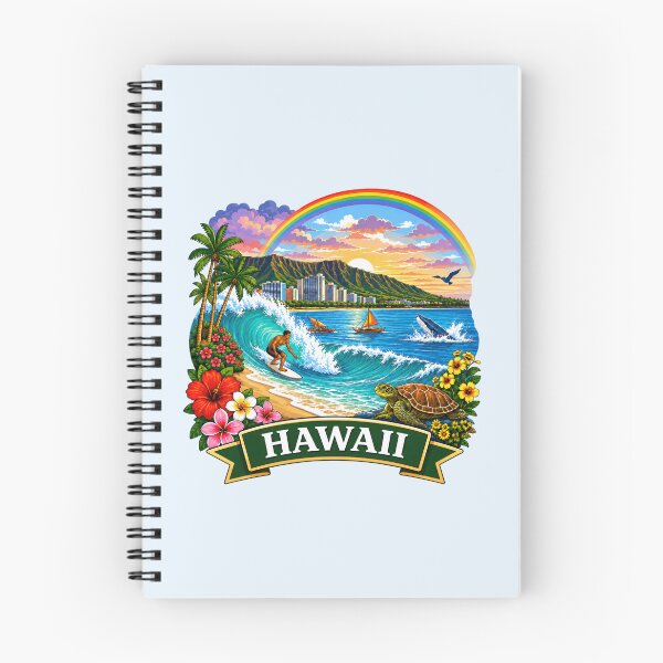 Item preview, Hawaii - Surfer, Volcano, Sea Turtle & Tropical Sunset designed and sold by Myra365Art.