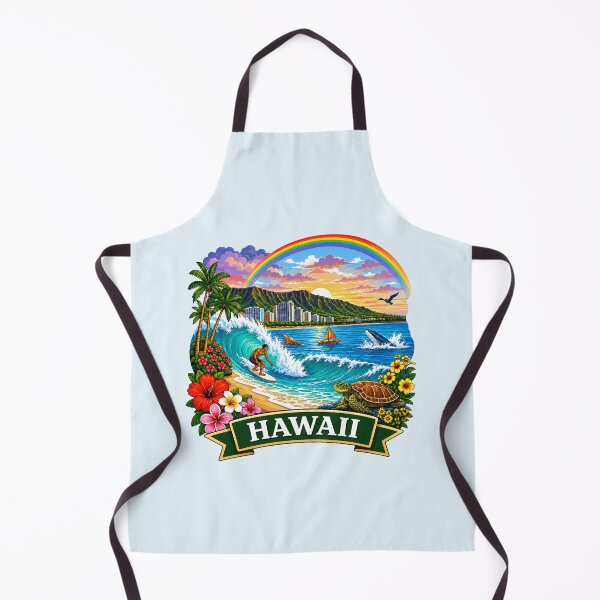 Item preview, Hawaii - Surfer, Volcano, Sea Turtle & Tropical Sunset designed and sold by Myra365Art.