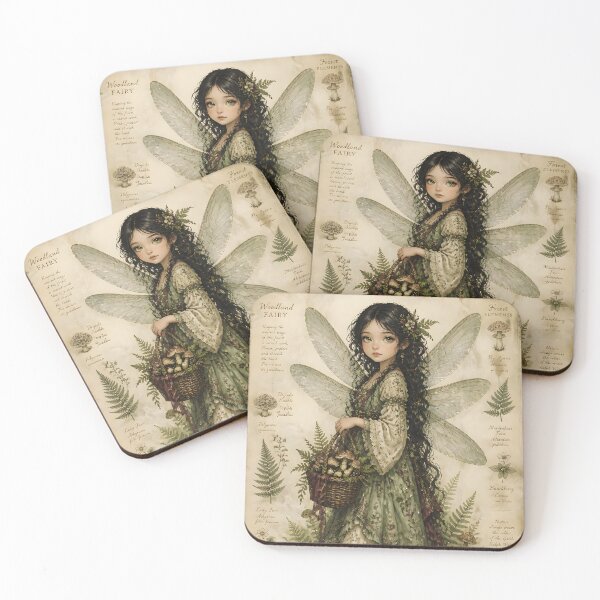 Item preview, Woodland Fairy with Mushroom Basket  designed and sold by FaeCoreStudio.