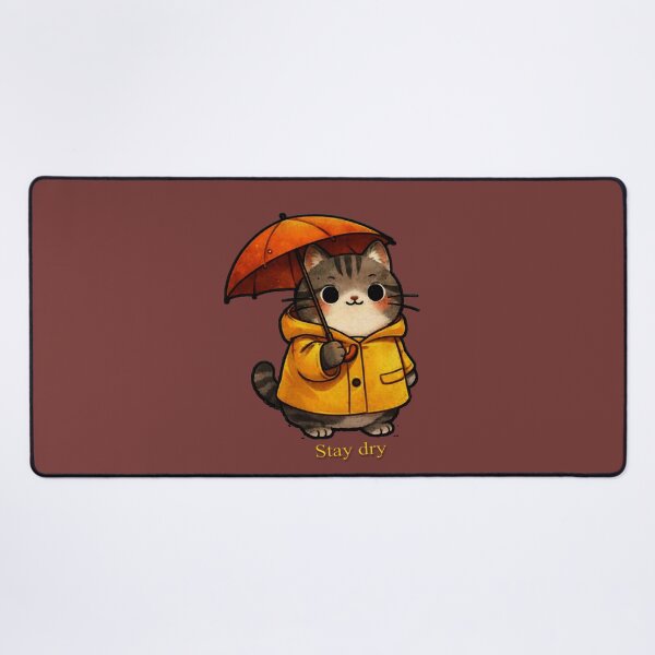Item preview, stay dry cute cat Kawai art designed and sold by Mudikeys.