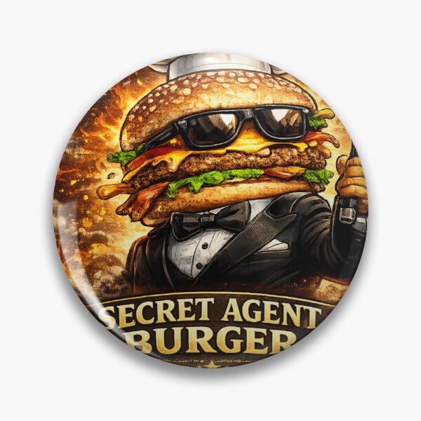 Item preview, Secret Agent Burger Funny Spy Cheeseburger Vintage Graphic T-Shirt designed and sold by irfanshikh.