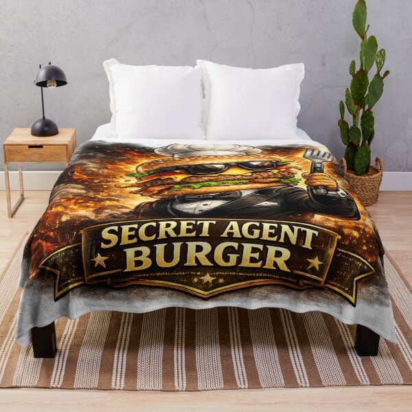 Item preview, Secret Agent Burger Funny Spy Cheeseburger Vintage Graphic T-Shirt designed and sold by irfanshikh.