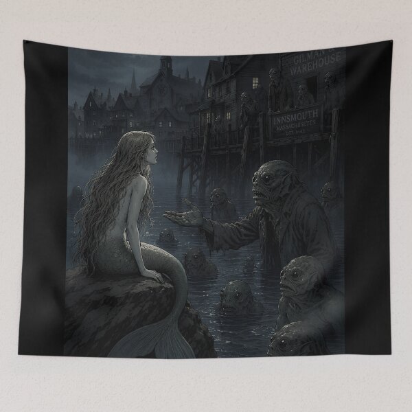 Item preview, The Little Mermaid Meets Innsmouth | Gothic Literary Crossover | Lovecraft x Andersen Illustration designed and sold by Extravanganzza.