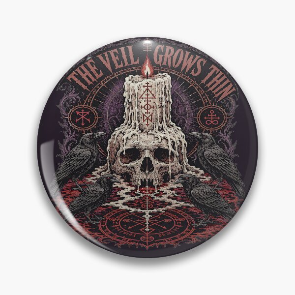 Item preview, The Veil Grows Thin Gothic Skull Raven | Dark Samhain Occult Graphic  designed and sold by InkspirationGraphics.