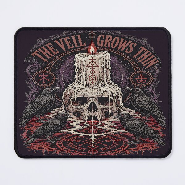 Item preview, The Veil Grows Thin Gothic Skull Raven | Dark Samhain Occult Graphic  designed and sold by InkspirationGraphics.
