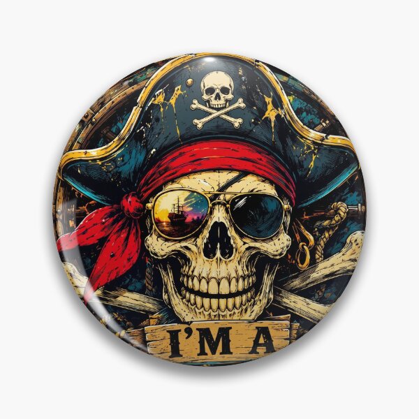 Item preview, Bruh Im A Pirate Funny Skull Captain Retro Meme designed and sold by Vermanartist.